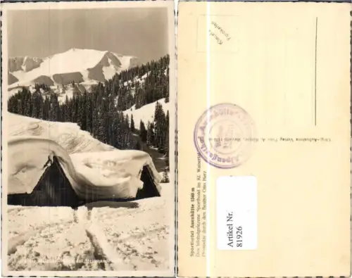81926,Sporthotel Auenhütte b. Hirschegg 1930