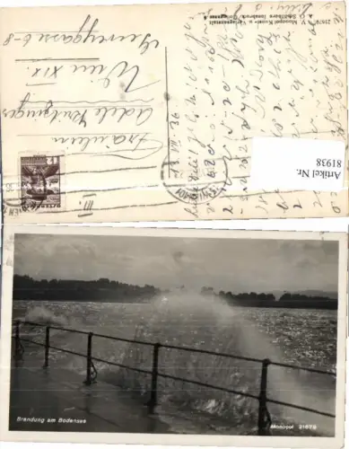 81938,Brandung am Bodensee b. Bregenz 1936