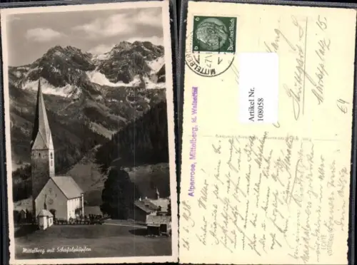 108058,Mittelberg in Vorarlberg Kirche 1940