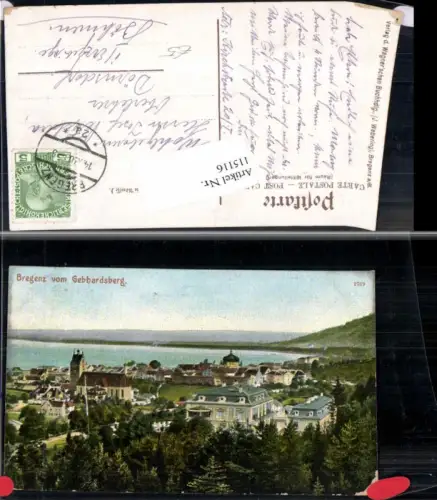115116,Bregenz am Bodensee vom Gebhardsberg 1810