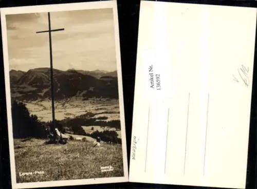 136592,Lorena Pass Alberschwende Ansicht Kreuz m. Personen pub Foto Fritz