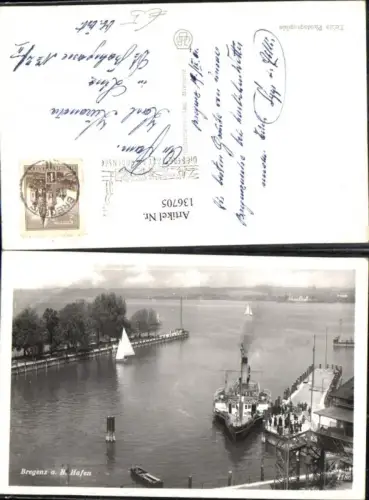 136705,Bregenz a. Bodenseehafen Ansicht Schiff Dampfer