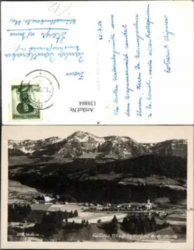 138884,Hittisau Bregenzerwald m. Winterstaude Totale 1954 pub Foto Heim 2108