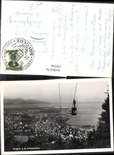 150346,Bregenz a. Bodensee Pfänderbahn Ansicht Seilbahn Gondel 1953
