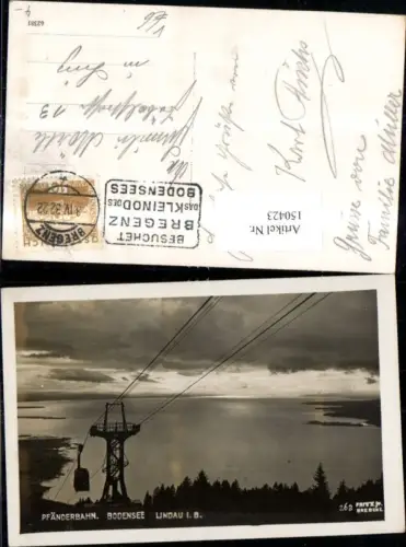 150423,Pfänderbahn Bodensee Lindau Ansicht Seilbahn Gondel 1932 pub Foto Fritz 263