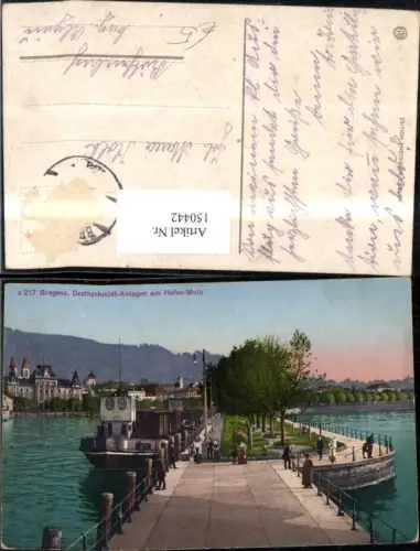 150442,Bregenz Drathschmidt Anlage a. Hafen Molo Ansicht Schiff Dampfer