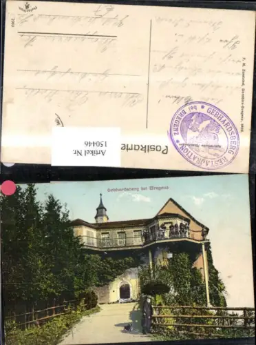 150446,Gebhardsberg b. Bregenz Ansicht Haus Mann Hund