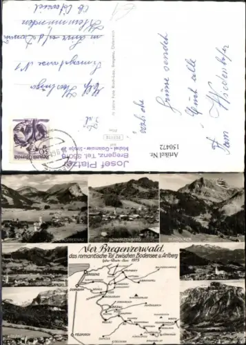 150472,Bregenzerwald MehrbildAk m. Lagekarte 1961 pub Risch Lau