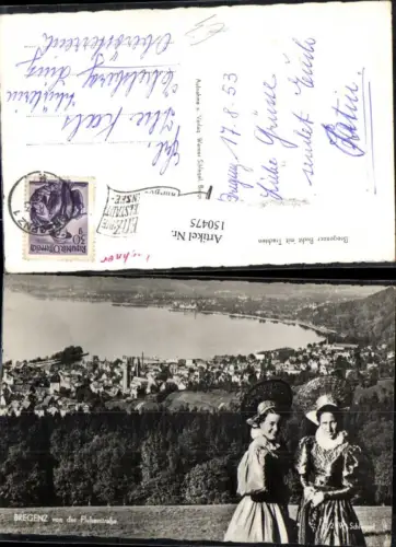 150475,Bregenz v. d. Fluherstrasse 1953 Ansicht m. 2 Damen pub W Schlegel 2