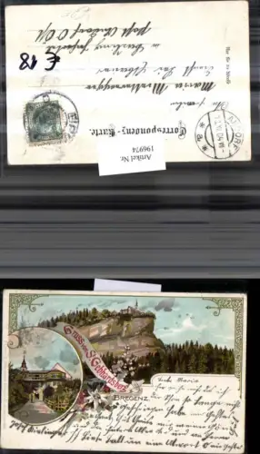 196974,Litho AK Gruß vom St. Gebhardsberg Bregenz Mehrbildkarte