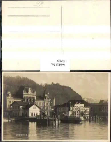196989,Bregenz Teilansicht Hafen Dampfer
