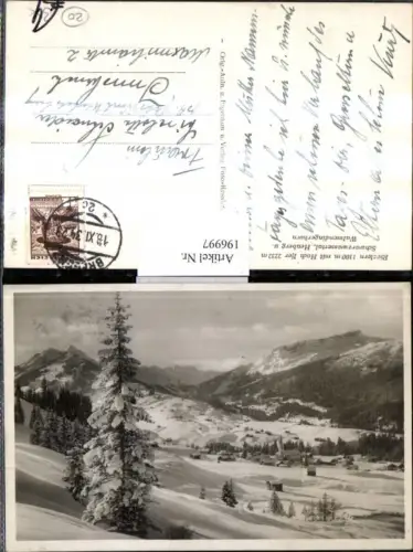 196997,Riezlern Totale m. Hoch Ijer Schwarzwassertal Heuberg u. Walmendingerhorn Winterbild