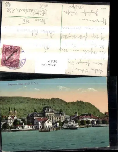 Bregenz Hafen m. K. K. Post Dampfer