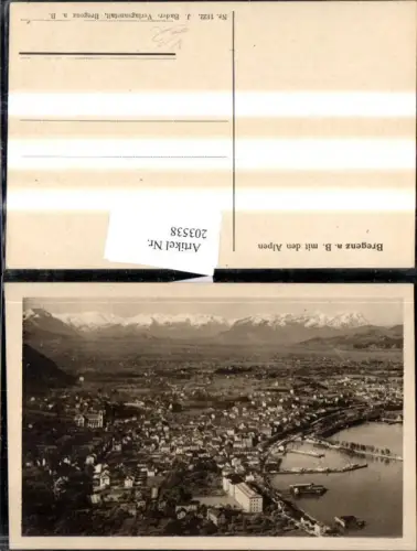 Bregenz a. Bodensee Totale m. d. Alpen pub J. Bader 1122