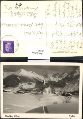 Mittelberg Totale m. Hammerspitze u. Schafalpköpfe Winterbild