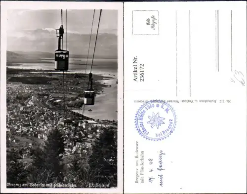 236172,Bregenz am Bodensee Totale m. Pfänderbahn Seilbahn Gondel pub Werner Schlegel 112
