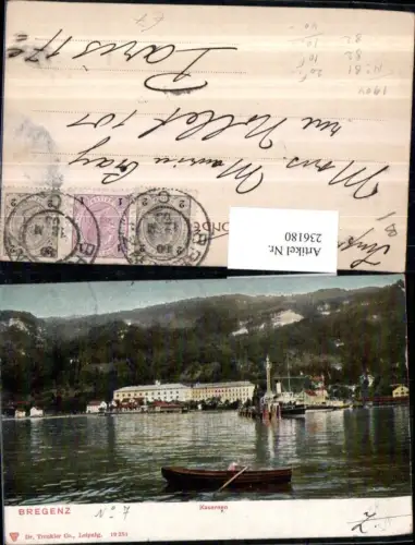 236180,Bregenz Kasernen Dampfer Ruderboot pub Trenkler u. Co 19251