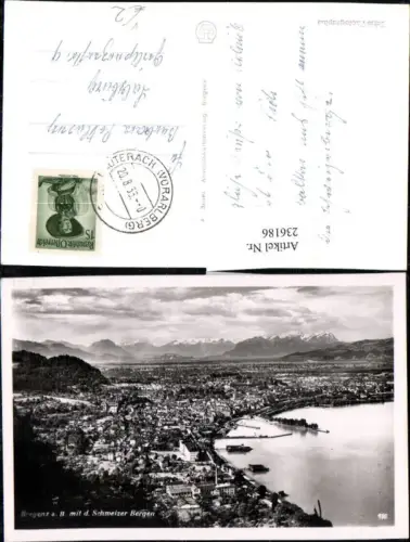 236186,Bregenz am Bodensee Totale m. d. Schweizer Bergen pub J. Bader 116
