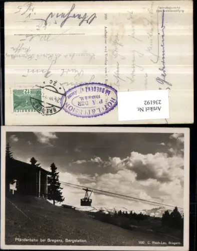 236192,Pfänderbahn Seilbahn Gondel b. Bregenz Bergstation pub Risch-Lau 1630