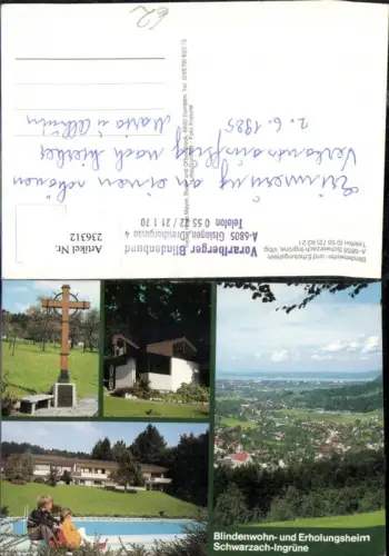 236312,Schwarzach-Ingrüne Totale Blindenwohn- und Erholungsheim Kreuz Schwimmbad Mehrbildkarte