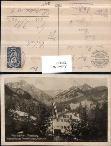 236330,Walserschanz österreichisches Grenzwirtshaus Grenze b. Mittelberg