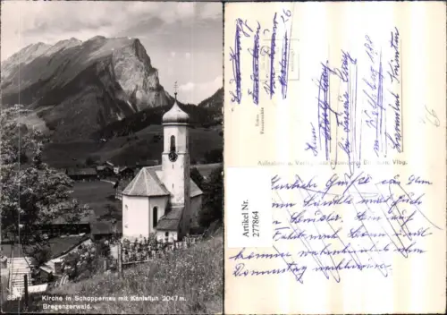 277864,Kirche m. Friedhof in Schoppernau m. Kanisfluh im Bregenzerwald pub Foto Rhomberg