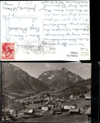 278067,Kleinwalsertal Hirschegg Totale m. Widderstein Bergkulisse