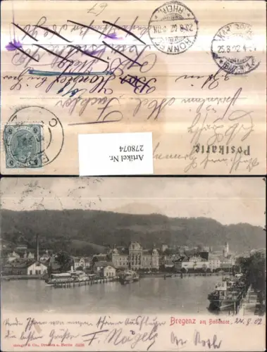 278074,Bregenz am Bodensee Teilansicht Hafen pub Stengel u. Co 6498