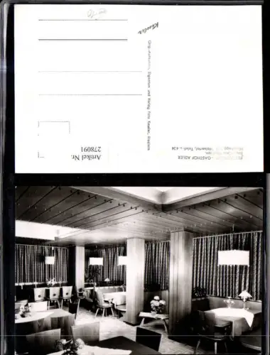 278091,Hirschegg im Kleinwalsertal Restaurant Gasthof Adler Innenansicht