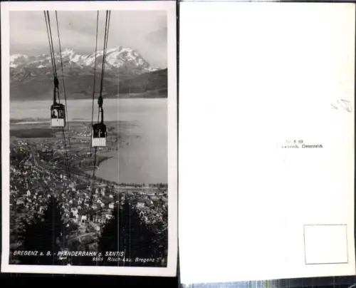 307660,Bregenz am Bodensee Totale Pfänderbahn Seilbahn geg. Säntis Bergkulisse pub Risch-Lau 8569