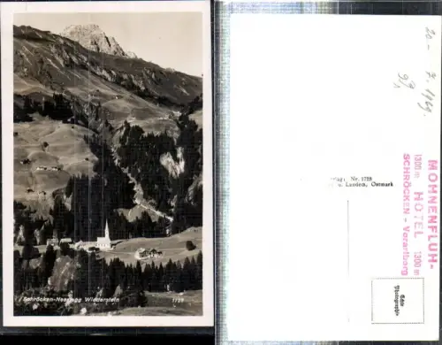 307670,Schröcken Nesslegg Totale Kirche m. Widderstein Bergkulisse pub Risch-Lau 1728