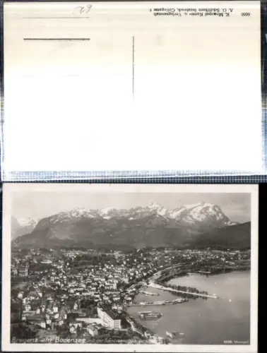 307680,Bregenz am Bodensee Totale m. d. Säntisgruppe Bergkulisse