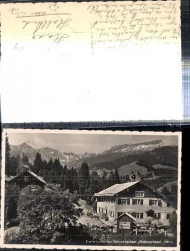 307686,Österreichisches Grenzwirtshaus Walserschanz b. Riezlern Reklame Leibniz Keks Bergkulisse