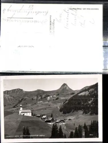 307742,Damüls Totale Kirche m. Mittagsspitze Bergkulisse pub Risch-Lau 5110