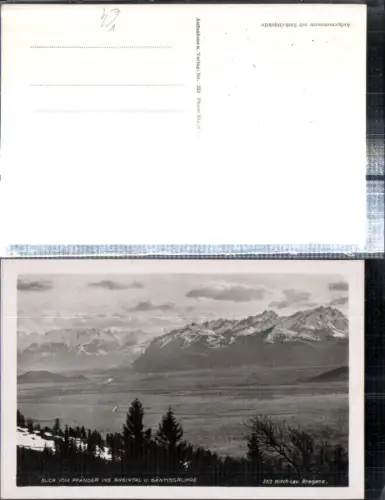 307743,Blick vom Pfänder b. Bregenz ins Rheintal u. Säntisgruppe Bergkulisse pub Risch-Lau 253