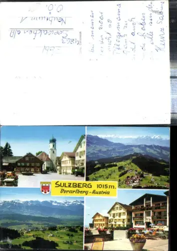 307759,Sulzberg Totale Kirche Brunnen Gasthaus Adler Mehrbildkarte