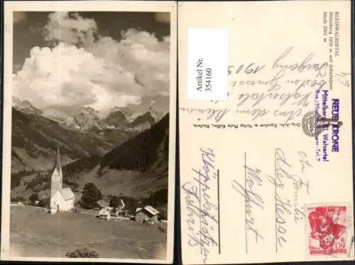 354160,Kleinwalsertal Mittelberg Totale m. Schafalpenköfpe Bergkulisse