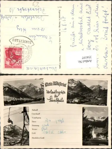 354197,Kleinwalsertal Riezlern Hirschegg Mittelberg Sessellift Mehrbildkarte