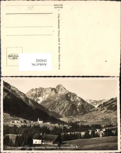 354202,Kleinwalsertal Riezlern Hirschegg Mittelberg Totale m. Widderstein Bergkulisse