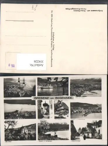 354226,Bregenz am Bodensee Totale Hafen Seilbahn Schloss Mehrbildkarte pub Risch-Lau 4884