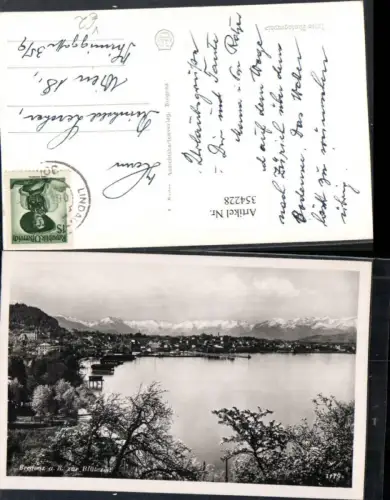 354228,Bregenz am Bodensee Totale zur Blütezeit Bergkulisse pub J. Bader 1119