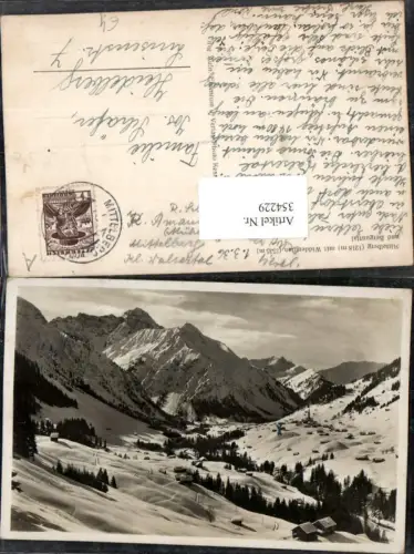 354229,Mittelberg Totale m. Widderstein u. Bergunttal Bergkulisse Winterbild