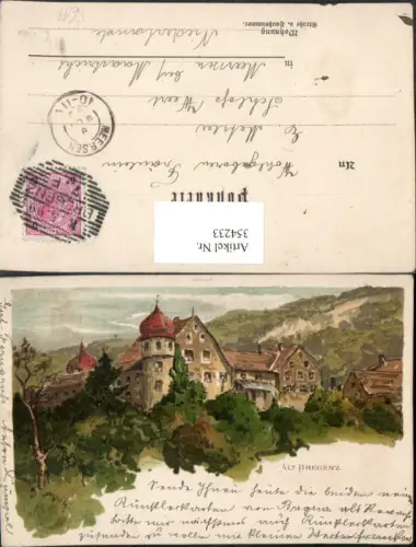 354233,Künstler Litho C. Biese Alt Bregenz Schloss