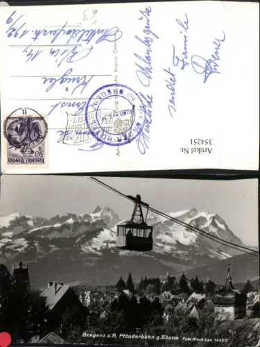 354251,Bregenz am Bodensee Pfänderbahn Seilbahn Bergkulisse pub Risch-Lau 10203
