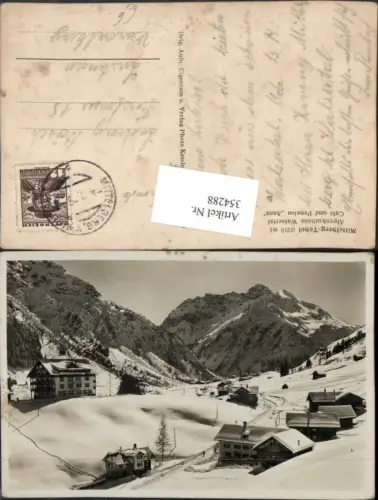 354288,Mittelberg Tobel Teilansicht Bergkulisse Winterbild