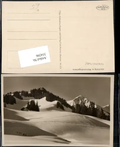 354296,Heuberg u. Walmendingerhorn b. Hirschegg Bergkulisse Winterbild