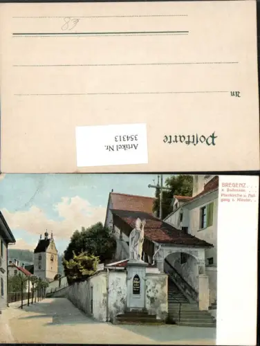 354313,Bregenz am Bodensee Pfarrkirche u. Aufgang zum Kloster