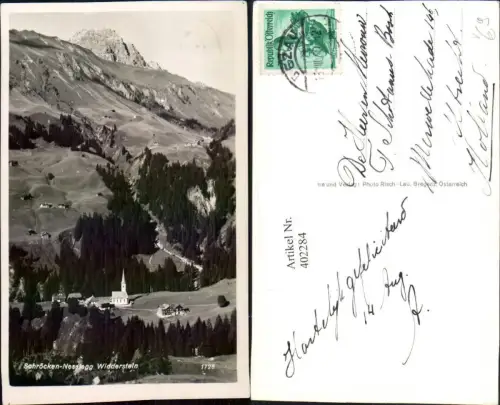 402284,Schröcken Totale Nesslegg Widderstein Bergkulisse pub Risch-Lau 1728