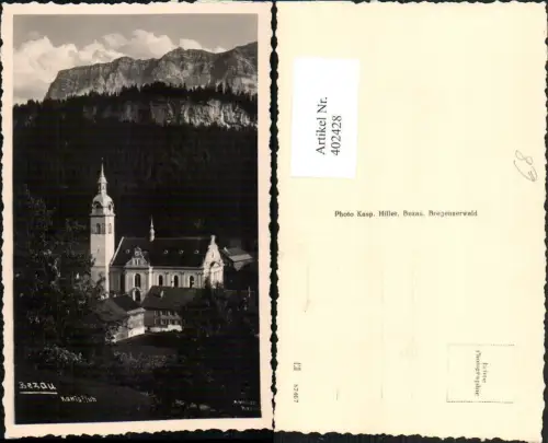 402428,Bezau Kirche m. Kanisfluh Bergkulisse