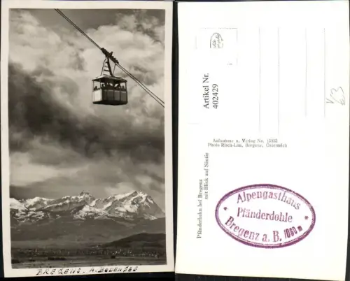 402429,Pfänderbahn Seilbahn b. Bregenz m. Säntis Bergkulisse pub Risch-Lau 13035
